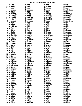 Vowels and consonants 12